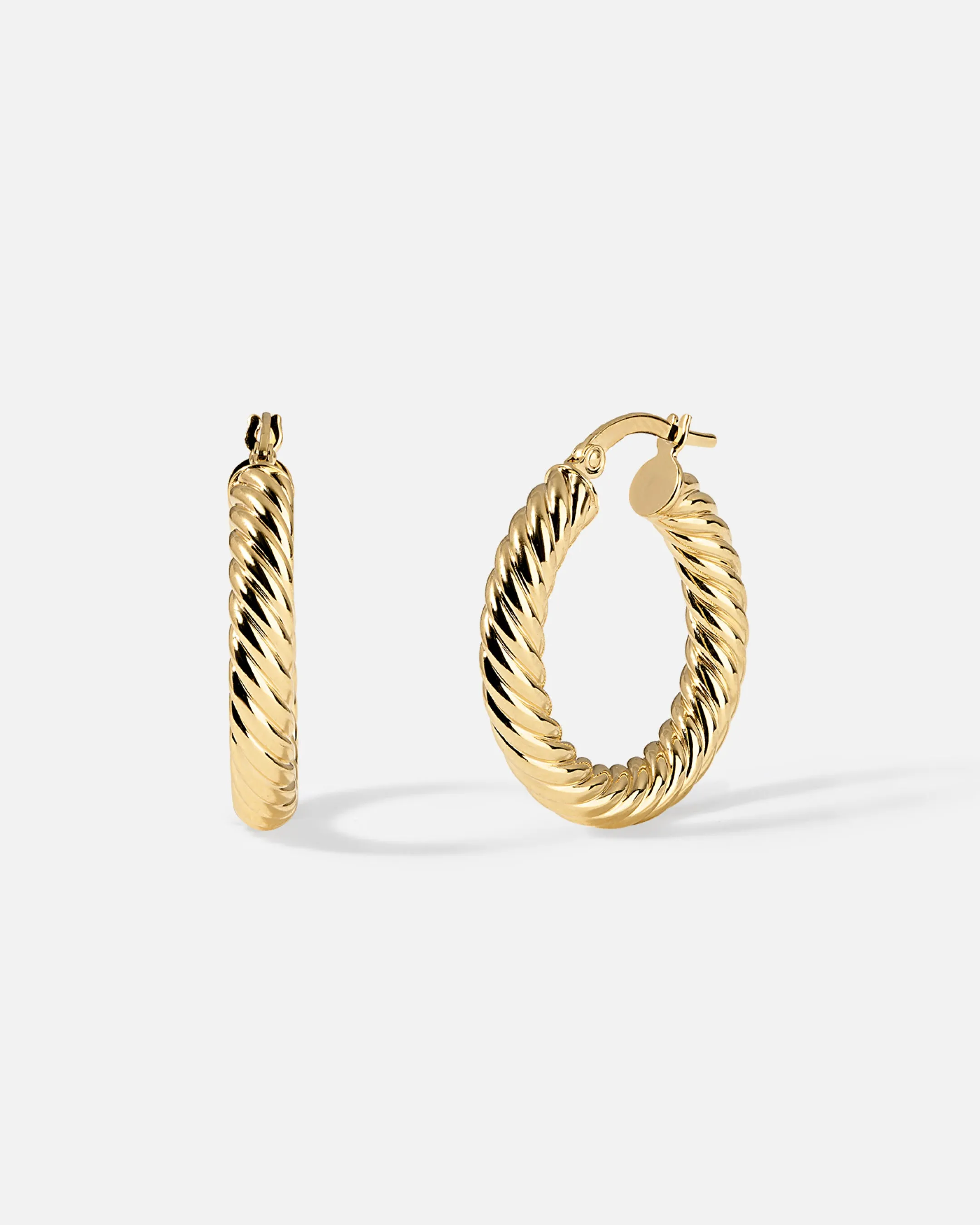 Sculpted Twist Hoop Earring