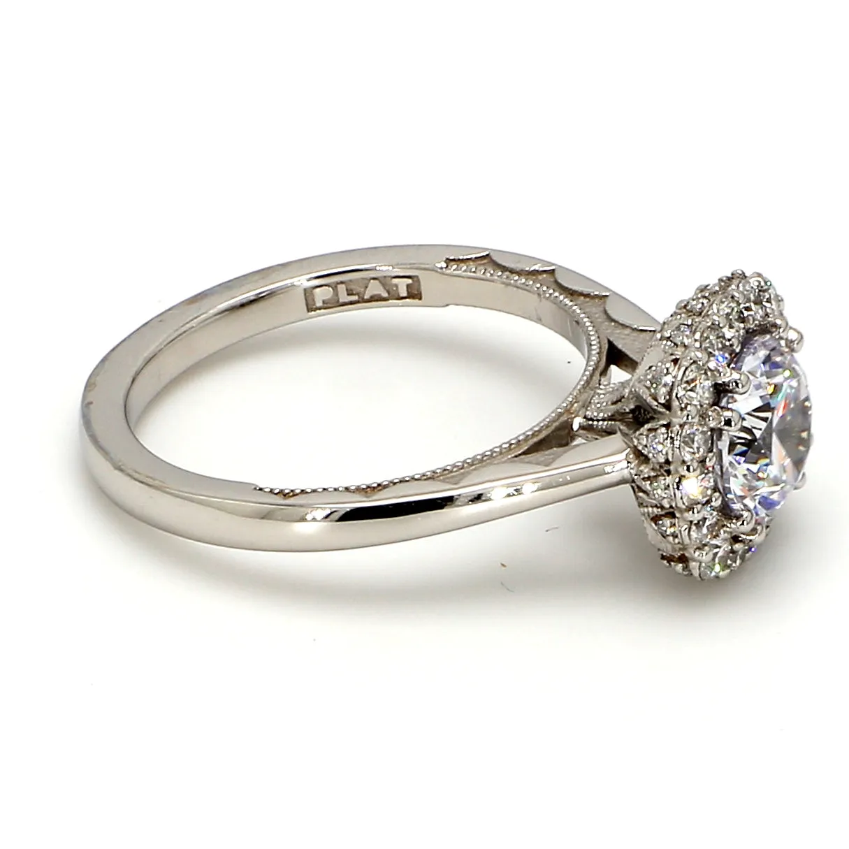 TACORI Sculpted Crescent Halo Engagement Ring
