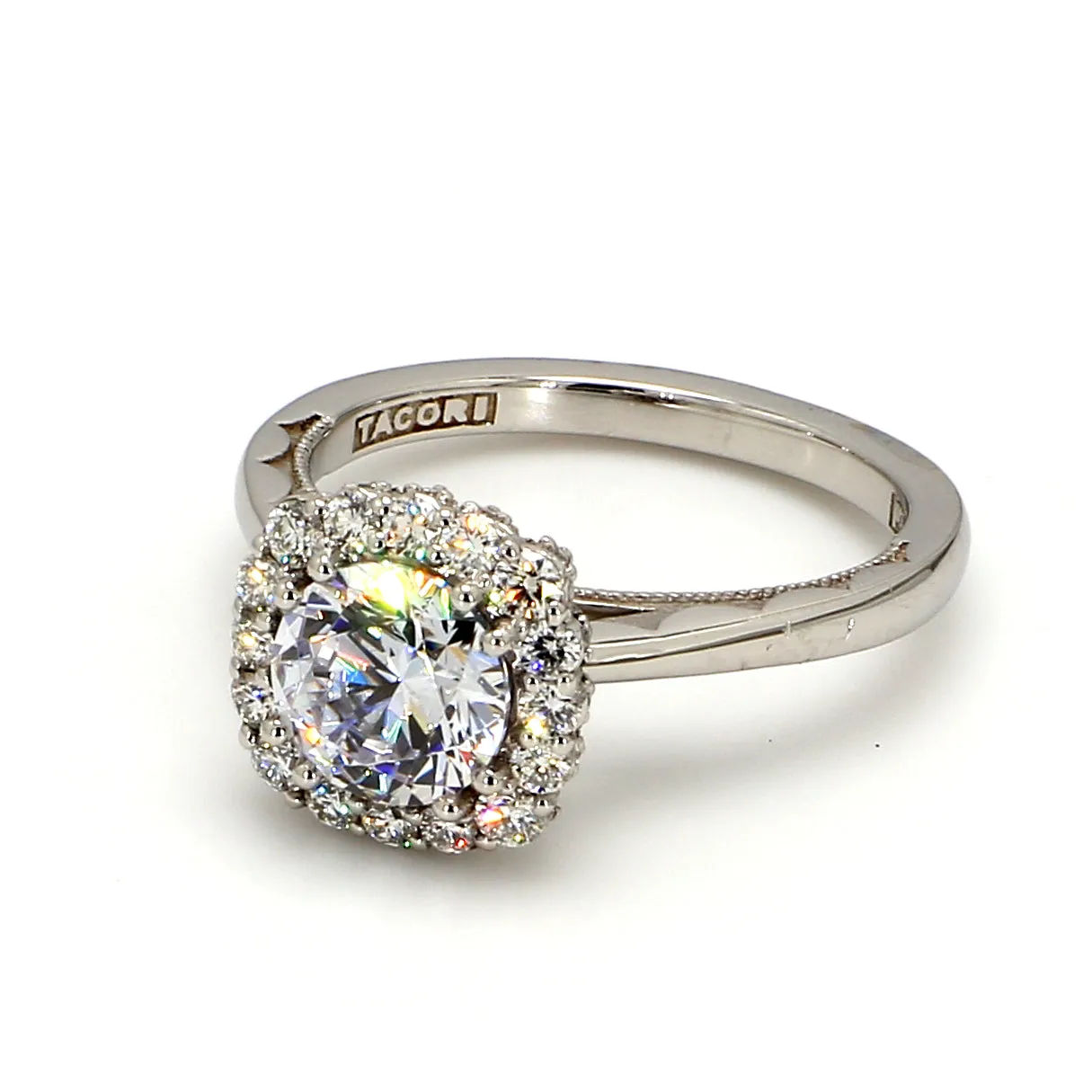 TACORI Sculpted Crescent Halo Engagement Ring