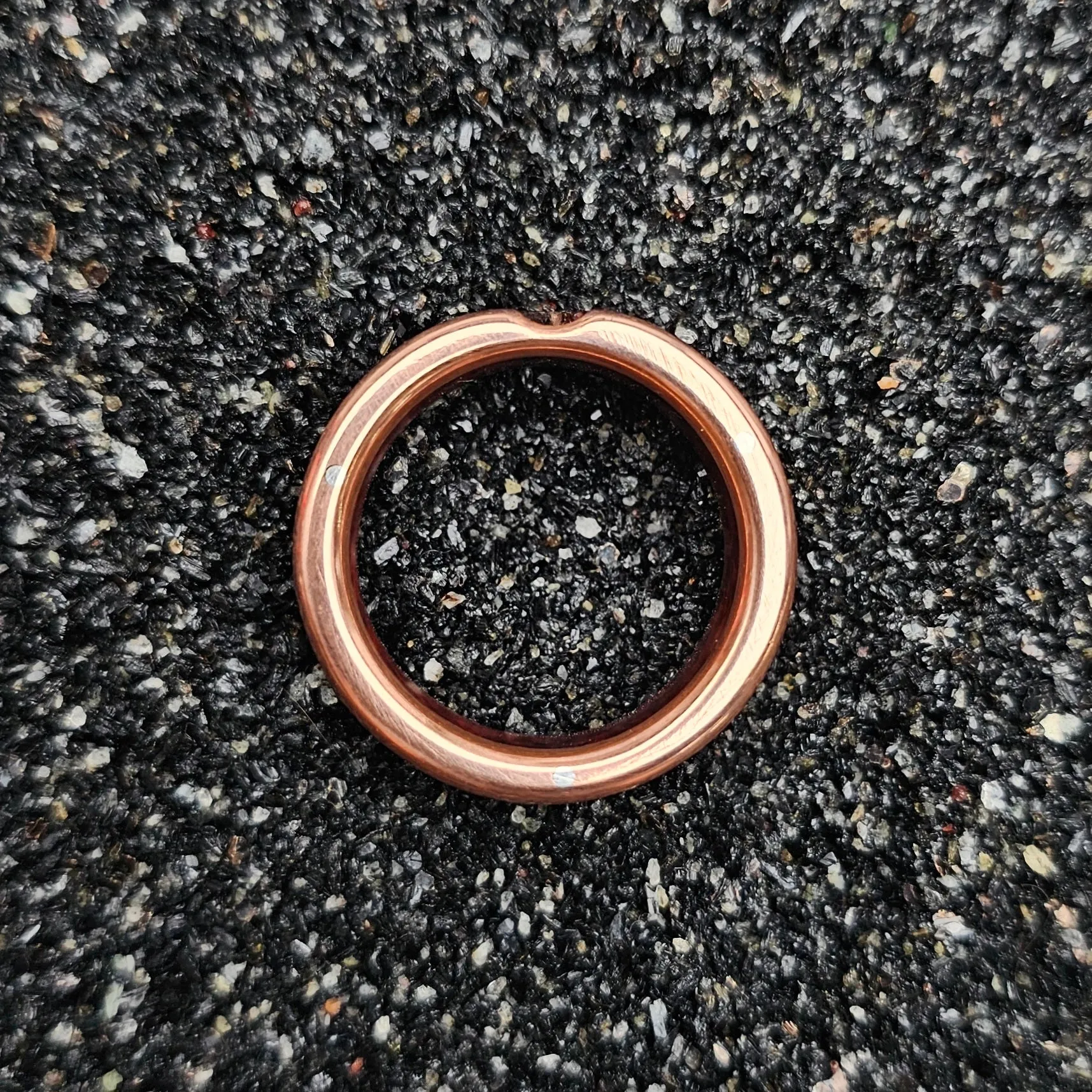 The Sculpted Crown Ring (Amboyna Burl Wood & Sculpted Copper Band)