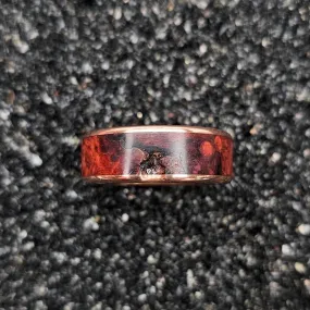 The Sculpted Crown Ring (Amboyna Burl Wood & Sculpted Copper Band)