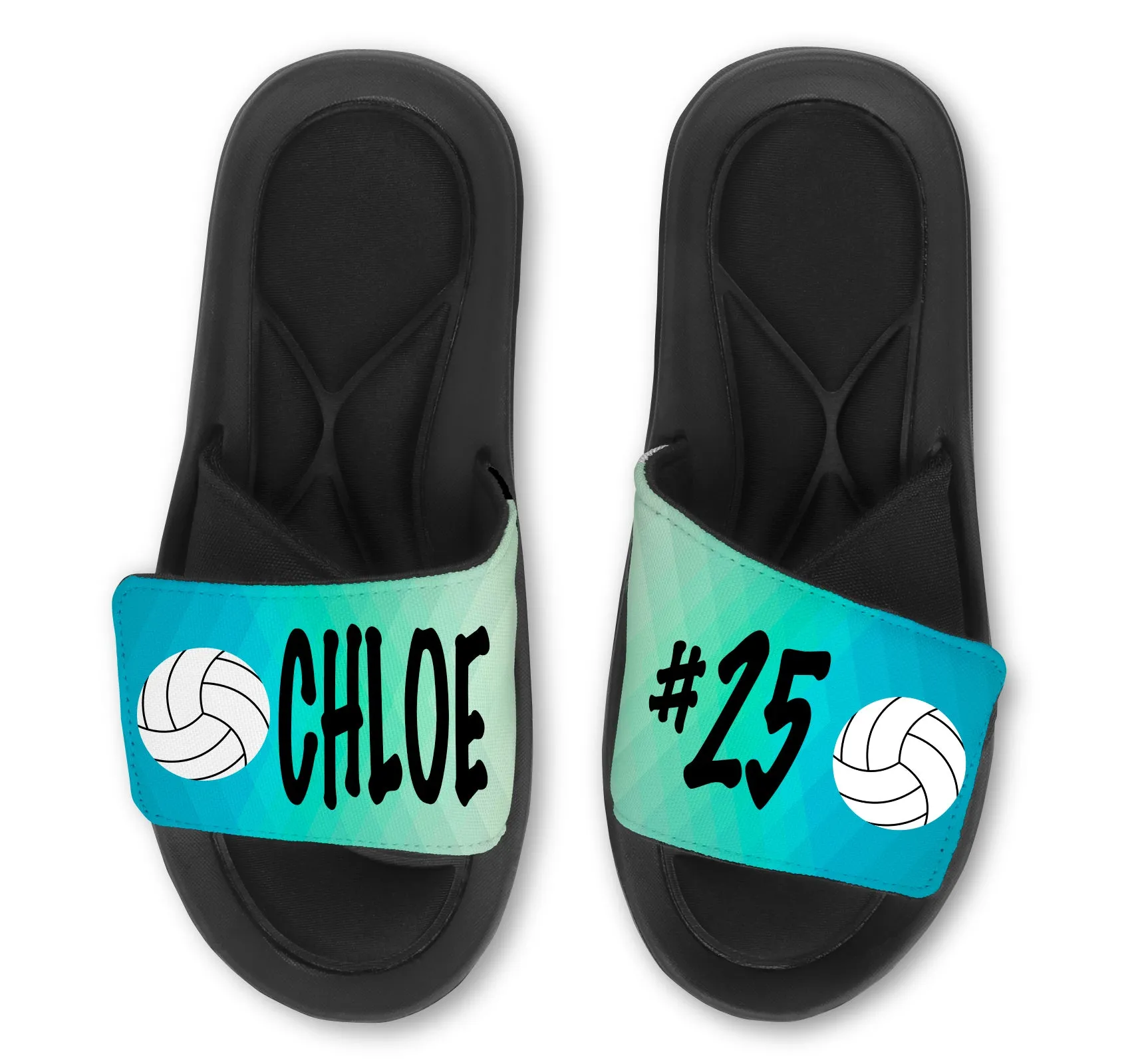 Volleyball Abstract Custom Slides / Sandals - Choose your Background!