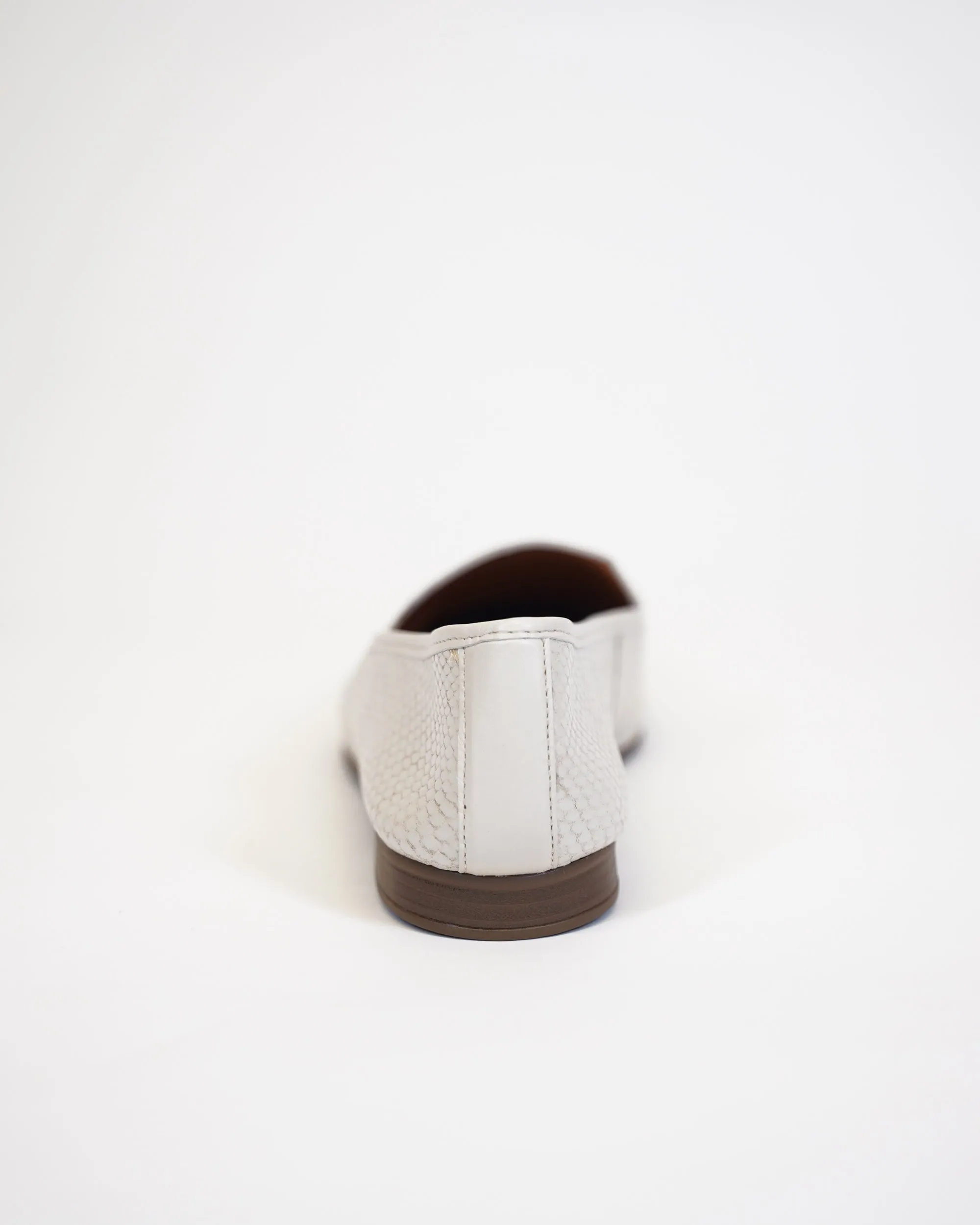 White Classic Loafer with Gold Accent