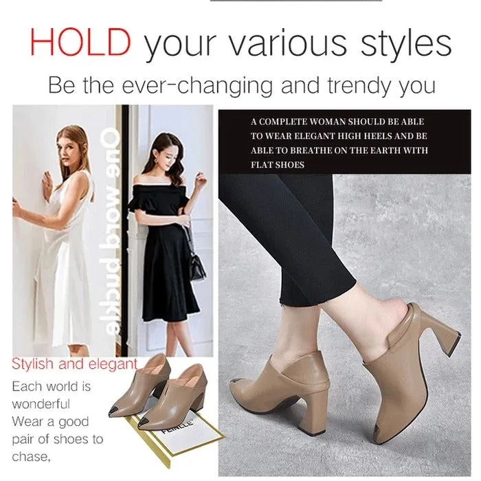 Women Shoes Horse Shoes Pointed Toe Shoes Pointed Toe High Heel Single Shoes Deep Mouth Fashion Women High Heels   B191270